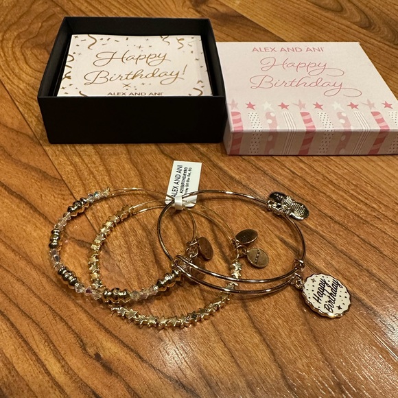 Alex and Ani Birthday Bracelets Gift Box Set in Shiny Gold - Picture 10 of 15